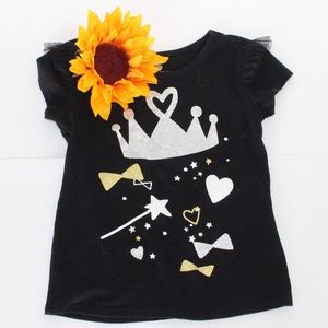 Okie Dokie Casual Pullover Top Size 5T Black Ruffl